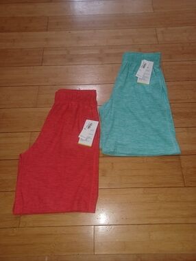 Old Navy Coral Orange & Aqua Knit Shorts Duo